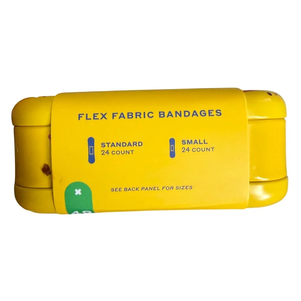 Welly Flex Fabric Bandages 48 Count Assorted Animal Patterns Reusable Tin